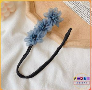 AmoKi Ladies Sweet Fashion Pearl Flower Coil Simple and Generous High-end Hairpin Semi-round Ball Head Artifact