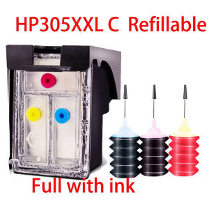 Compatible Refillable Ink Cartridge For HP305 305XL 305XXL Deskjet Plus 4120 4122 4125 4130 4132 4133 4135 4136 4140  Printer