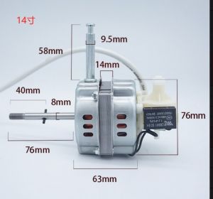 14" Original Motor for Standfan Fan Motor Replacement 220V 66*14MM Electric Fan Motor Assembly with Front Thread