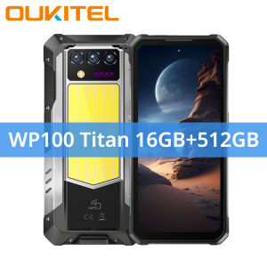 Oukitel WP100 Titan Rugged Phone 33000mAh 66W Charger 200MP Camera Built-in Projector Camping Light CellPhone