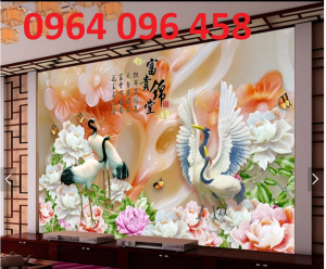 Tranh gạch 3d hoa mẫu đơn phong thủy - CNV844