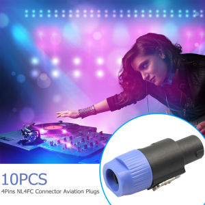 10pcs NL4FC 4-Pole Speaker Cable Connectors for Studio and Home Audio Equipment Gold-Plated Plug
