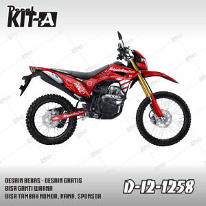 Decal Stiker CRF 150L Dekal Variasi Sticker Striping Custom Full Body MERAH PUTIH D-I2-1258 D-I2-156 i2-1202