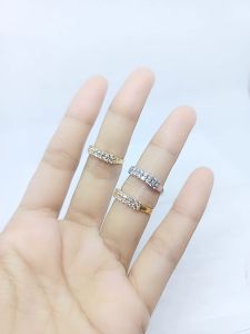 CINCIN LISTRING MP 2BARIS UKURAN TANGGUNG/ CINCIN PERAK ASLI SILVER 925 LAPIS EMAS/ CINCIN PERAK ASLI SILVER 925 LAPIS EMAS/ CINCIN FASHION WANITA TERBARU