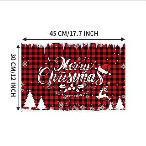 Christmas Table Flag & Placemat Set - Merry Christmas Holiday Party Decor
