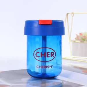 Botol Anak CHER 300ml – Botol Minum Transparan Sedotan Portable Anti Tumpah & Anti Bocor Training Cup Bayi Anak Warna Cerah BPA Free untuk Sekolah dan Harian