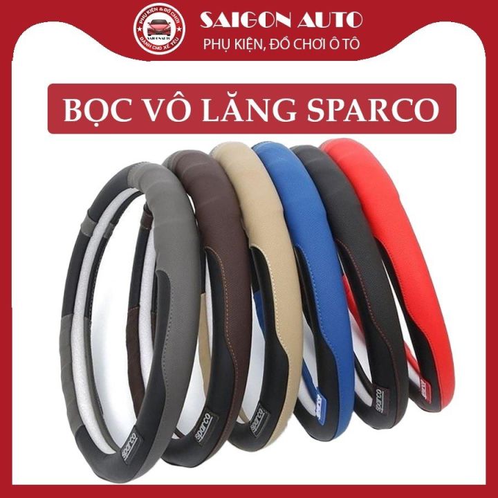 Bọc vô lăng sparco chống trơn trượt bảo vệ tay lái, bao da tay vỏ bọc vô lăng ô tô xe hơi da đẹp cao cấp phù hợp nhiều dòng xe 4,5,7 chỗ