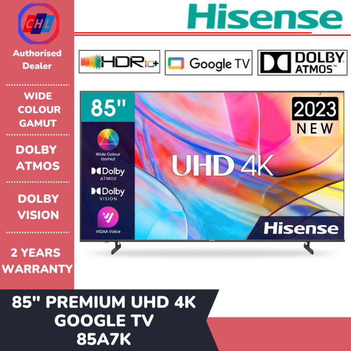 HISENSE 85" PREMIUM UHD 4K SMART TV 85A7K (READY STOCK) HISENSE
