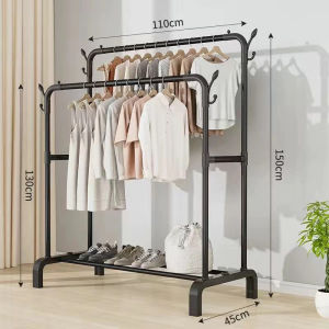 【SG stock】💥Simple drying rack floor-to-ceiling folding bedroom single pole indoor drying rod hanging hanger balcony drying clothes rack household💥