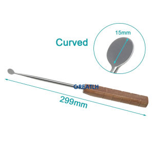 GREATLH Stainless Steel Joint Stripper Curved Straight Joint Peeler Wooden Handle Orthopedic Surgery Instrument pet