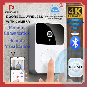US Plug (24 Hour Ship) Wireless Doorbell 300M Range Smart Home Door Bell Waterproof 60 Chime Ring Battery 1 2 Button AC Electric 1 2 3 Receiver 110v 220V 240V Led Light for Home Security Office Dustproof