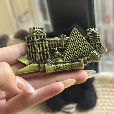 1pc National Fridge Magnet Metal Tourist Souvenirs Gifts Switzerland The Louvre Museum Paris Sticker Home Decor World Travel Fridge Magnets Craft Gift