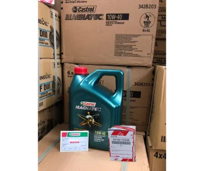 🇲🇾HOT SALES 🔥 Castrol Magnatec 10W40 4L Semi Synthetic Engine Oil Petrol Diesel +Oil Filter Proton Perodua Nissan Suzuki Toyota