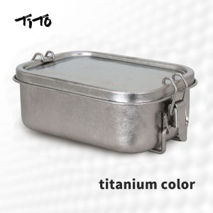 800ML Healthy Titanium Alloy Portable Bento Dinner Box Leak-Proof Lunch Boxes Rectangle Food Storage Cont