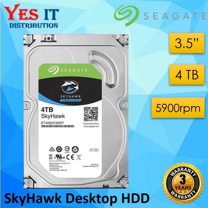 Seagate SkyHawk 4TB Surveillance Hard Drive (ST4000VX007) [5900RPM