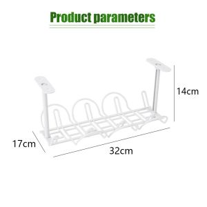 Serbaguna Rack Kable Cable Organizer Rak Gantung Bawah Meja ABS Under Table Storage Rack Cable Organizer