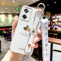 JieHan For OPPO Realme C33 Maple Leaf Style with Wrist Strap Lanyard Luxury Phone Case. 