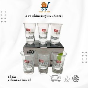 Bộ 6 Ly Uống Rượu Nhỏ Deli Cao Cấp Đế Dày Kiểu Dáng Tinh Tế Bắt Mắt - Ly Rượu Thủy Tinh 3001 3002