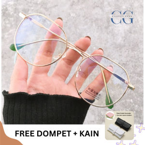 GRATIS Dompet + Kain❤️ Kacamata Anti Blue Light Lensa Oval Oversize Kacamata Wanita Fashion Korea Kacamata Anti Radiasi