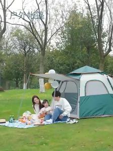 LZD  Lều Hoàn Toàn Tự Động   Ngoài Trời Nhiều Người 3-5 Người Lục Giác Lều Cắm Trại Ngoài Trời Cắm Trại Mùa Xuân Chống Mưa