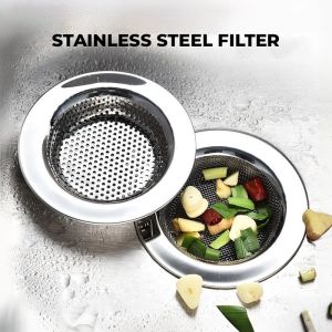 Kitchen Sink Strainer Universal Stainless Steel Drain Hole Strainer Sink Floor Drain Strainer Sink Hopper Food Filter