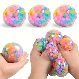 Ocshean  căng thẳng Relief bóng nho đồ chơi cho trẻ em và người lớn đầy màu sắc đính cườm Squishy bóng cho giảm lo lắng Relief và cảm giác chơi