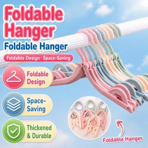 Penyangkut Baju👕Foldable Clothes Hanger Travel Portable Hanger Drying Rack Space Saving Non Slip