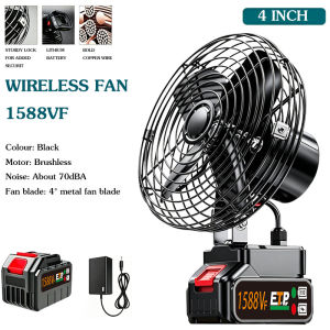 8 inch Cordless rechargeable electric fan Strong wind force Outdoor large capacity makita battery Portable camping tool fan Lithium Battery