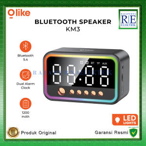 Olike KM3 Wireless Bluetooth Speaker Jam Alarm Portable RGB Light AUX