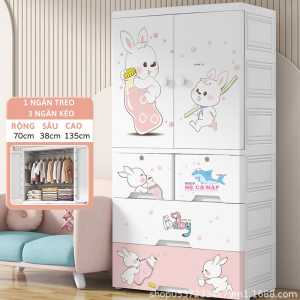 Tủ Nhựa Cho Bé PAKEY Có Ngăn Treo Tủ Quần Áo Trẻ Em Nhiều Tầng Có Bánh Xe Tiện Lợi Mới Nhất 2023