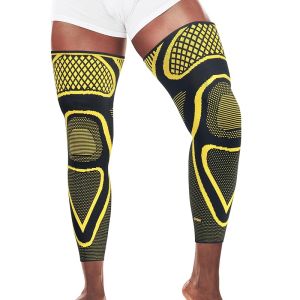 Full Leg Compression Sleeve(PAIR) - Copper Infused Long Knee Brace Leg Stabilizer Brace for Arthritis Tendonitis ACL MCL Running Workout - Thigh& Calf Support for Men & Women