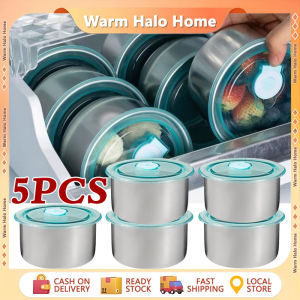 5PCS 304 Stainless Steel Fresh Keeping Lunch Box with Sealed Lid Refrigerator Storage Box Food Storage Container Multi-purpose Kithchen Food Bowl  Food Storage Crisper Refrigerator Accessories