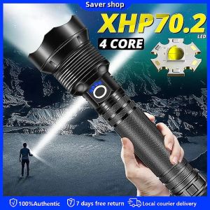 Waterproof Rechargeable LED Flashlight High Power 4 Core Super Bright light XHP70 Outdoor Zoomablea