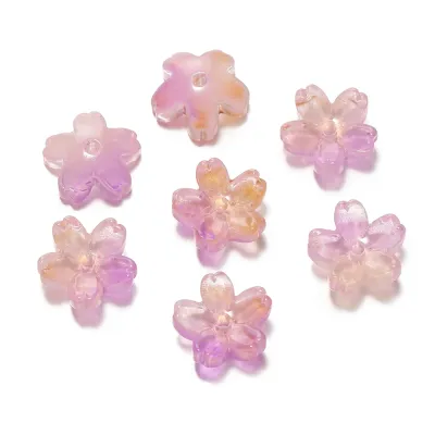 St.kunkka 10Pcs Sakura Glass Flower Beads 10.5mm Glass Receptacle Bead Base for DIY Bracelet Necklace Making
