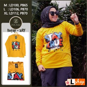 KAOS ZOLAQU TERBARU 2024 PAKAIAN WANITA LENGAN PANJANG ATASAN JUMBO OFFICIAL STORE AGEN RESMI KUNING