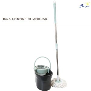 Alat Pel Lantai Ember 2 in 1 Kain Fiber dengan Ember Spin Mop Alat Pembersih Lantai