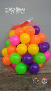 Mandi Bola Plastik Cerah 50 pcs - Bola Plastik Warna Warni Cerah - Mainan Anak Mandi Bola Plastik Rainbow Pelangi SNI FREE BPA