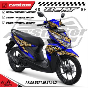 Stiker motor variasi BEAT FI NEW 2020 Deluxe Street - Decal Sticker Beat 2020-2023 D5 016