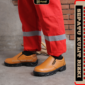 Sepatu Safety Pria Kulit Asli Safety Shoes Cowok Touring Sepatu Sefti Semi Boots Safety Slip On