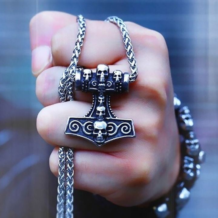 Hot Selling Men's Fashion Retro Trend Nordic Style Viking Skull