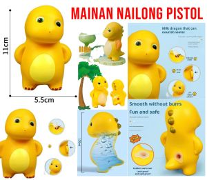 Mainan Nailong Pistol Semprotan Air Dino Kuning Water Gun Mainan Nailong Berenang
