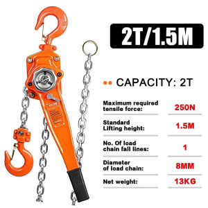 Heavy Duty 1T 2T 3T Manual Chain Hoist Lever Block Ratchet Puller 3M 6M Chain Length Industrial Grade Alloy Steel Lifting Tool Hand Lever Chain Block for Warehouse Construction and Machinery