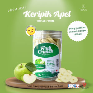 FRUIT CRUNCH KERIPIK BUAH APEL PREMIUM TOPLES 750ml ENAK RENYAH NAGIH MANIS TANPA GULA TAMBAHAN SEHAT HEALTHY