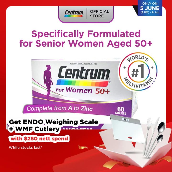 CENTRUM Multivitamin for Women 50+, Vitamin C,Iron & Calcium for Post-menopause,Brain Health & Healthy Eyes