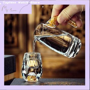 [Toplans]💖[HOT SALE]🎈🎈 Luxury Vodka Sake Shochu Bar Liqueur Double Bottom Foil Tea Cup High-end Gifts Hard Liquor
