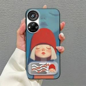 TPU Embroidery Phone Case For ZTE Blade V40S/Axon40 SE/V70 Pro Shockproof Silicone Makeup Mirror Durable Anti-knock 3D