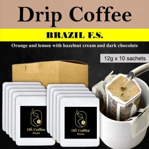 [HR COFFEE BEAN] Coffee Drip Bag (Brazil FS) Premium Arabica Coffee / Drip Coffee / Filter Coffee / Kopi Filter / Kopi Arabika Suitable for Picnic /Vacation/ Travel/ Free Gift/ Company Gift/ Office/ Hiking / Camping