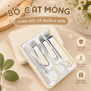Bộ Bấm Móng Tay Chân 6 Món Kèm Hộp - Đầy Đủ Dụng Cụ Chăm Sóc Móng - Tuệ Lâm Beauty