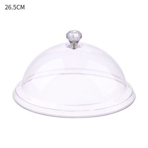 PLLEWY โปร่งใสกันฝุ่น อะคริลิคสร้างสรรค์ ตกแต่งงานปาร์ตี้ จานกลม ปกอาหาร ฝาครอบอาหารกันฝุ่น เค้กขนมปังจาน ที่วางผลไม้