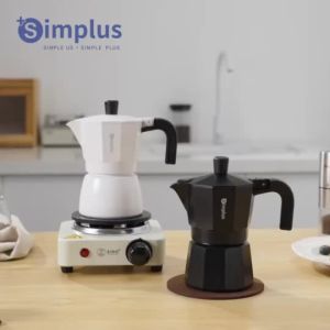 Simplus Moka Pot Dual-Valve Pressurized Extraction Rich Crema Intalian Espresso Coffee Maker